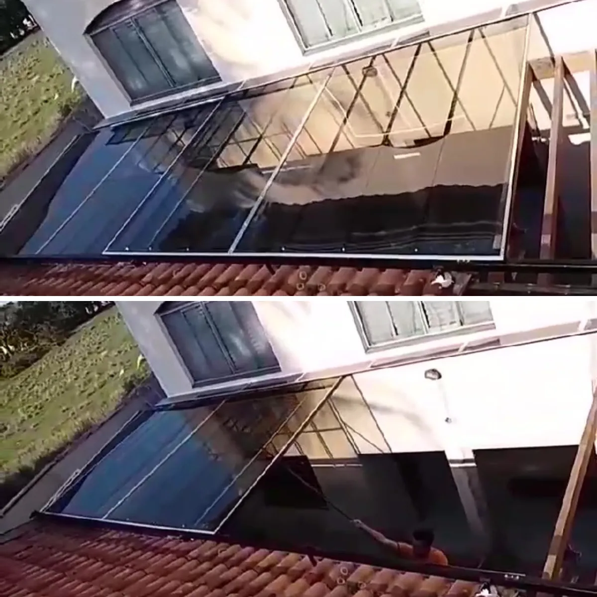 Cobertura Retrátil Policarbonato/Telha/Vidro em Mogi das Cruzes - SP — Cobertura em quintal residencial coberto
